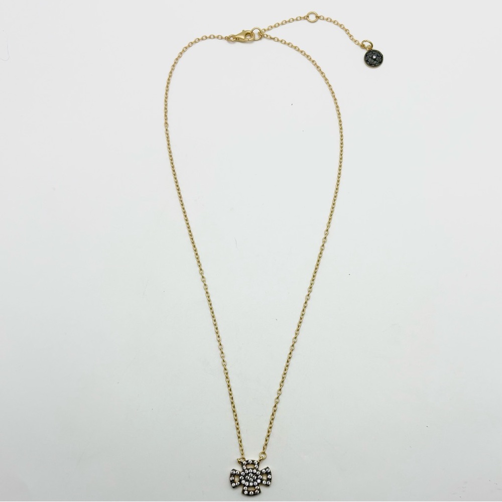New Freida Rothman Matte Gold Metropolitan Maltese Cross Necklace - Picture 3 of 6